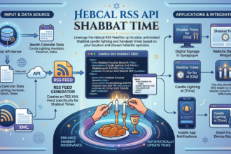 hebcal rss api shabbat time