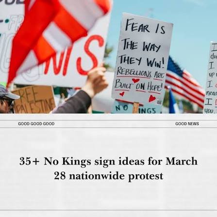 no kings protest sign ideas